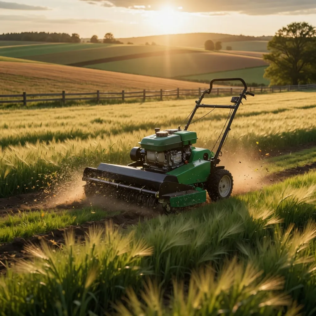 Mower windrower cutting ryegrass forage for baling