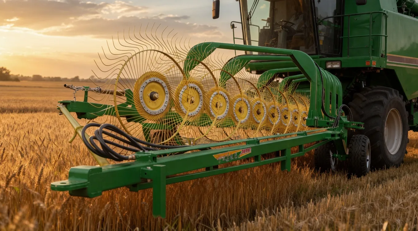 9LZY-9.0 raking lucerne into windrow