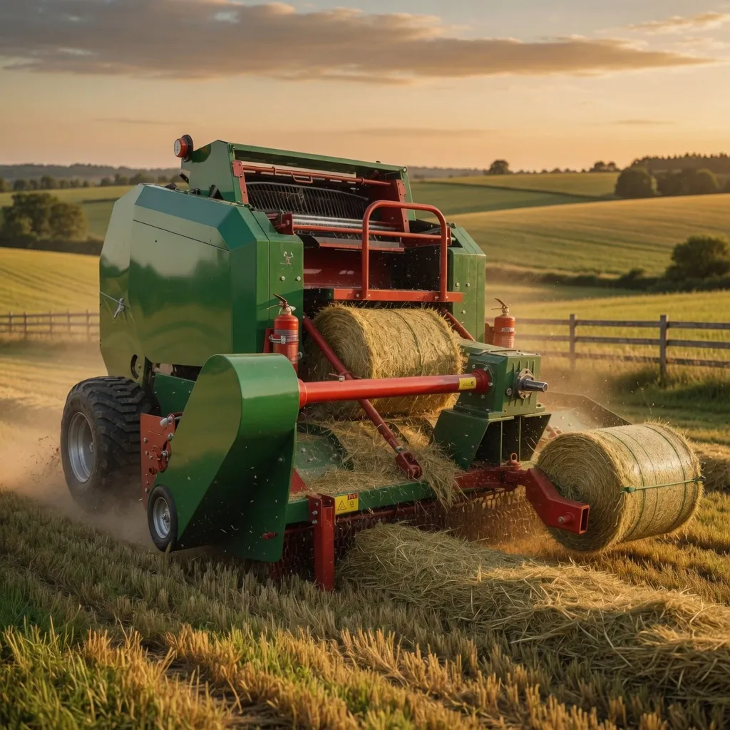 EverPower 9YG-1.0C round baler building drought silage reserves on Australian beef cattle station