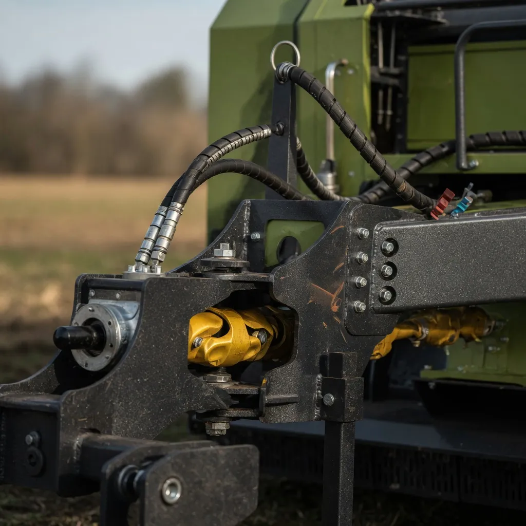 High performance round baler matched with hay conveyor system