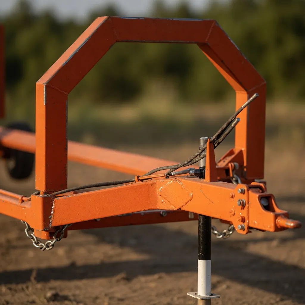 Hay baler transporter working alongside conveyor system